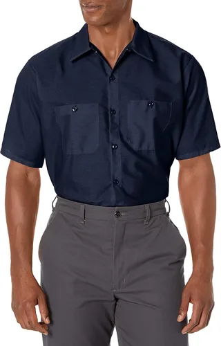 Vista 5 de Red Kap Camisa de trabajo industrial para hombre, ajuste regular, manga corta