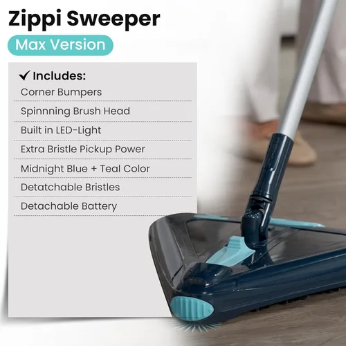 Vista 8 de Zippi Barridor Max - Versión 2025 Barridor Ligero, Diseño Triangular Permite Barrer en Esquinas, Perfecto para Alfombra Corta, Piso Duro y Cerámica