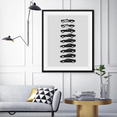 Vista 28 de Custom Car Posters Póster hecho a mano compatible con Chevy Corvette Generations e impresión de Chevrolet Corvette (C1 C2 C3 C4 C5 C6 C7 C8)