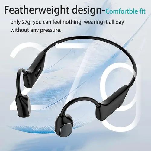Vista 6 de Auriculares auditivos de conducción ósea, auriculares inalámbricos de oído abierto con micrófono de captación de sonido HD para conversaciones
