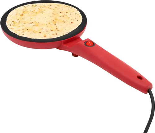 Máquina eléctrica de crepas de 8 pulgadas de 550 W con superficie antiadherente, máquina de panqueques portátil para cocina casera, incluye bandeja