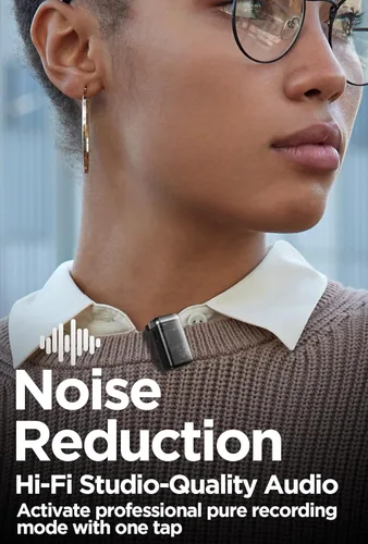 Vista 4 de Micrófono de solapa inalámbrico Lavalier para iPhone/Android/iPad para grabación de video con reducción de ruido/eco/sonido de estudio de 24 bits