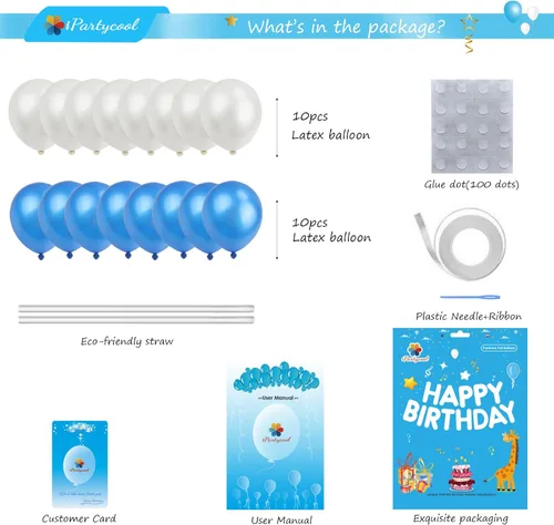 Vista 4 de iPartycool 50 globos decorativos de feliz cumpleaños, 3D de papel de aluminio reutilizable de alta calidad y estrella grande ecológica y globos