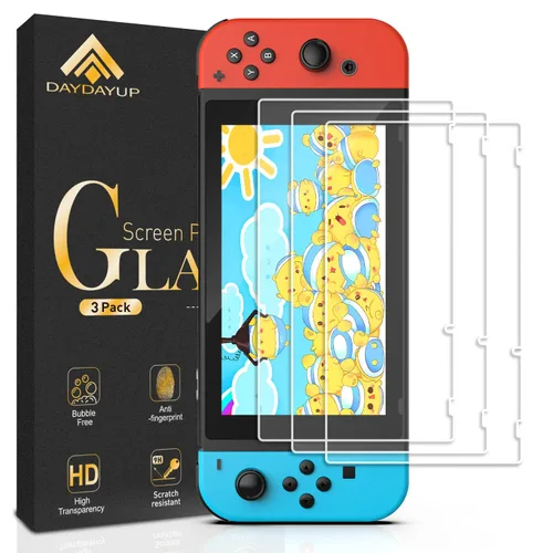 Vista 8 de daydayup Paquete de 4 protectores de pantalla de vidrio templado para Nintendo Switch Lite, 0.012 in de grosor, dureza 9H, transparente