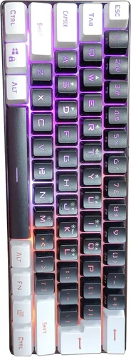 Vista 7 de Teclado para juegos 60 con cable mini teclado retroiluminado RGB mini compacto impermeable mini teclado compacto de 61 teclas para jugadores