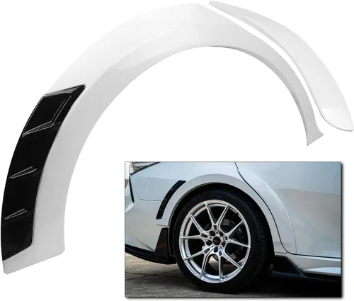 Vista 3 de Guardabarros para rueda de coche, ajuste de cejas para Toyota Camry SE XSE YOFER estilo 2018-2024, color blanco