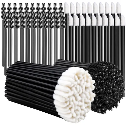 Teenitor Varitas de rímel desechables, 200 piezas, aplicadores de labios, aplicadores de pestañas desechables, aplicador de maquillaje, brillo de