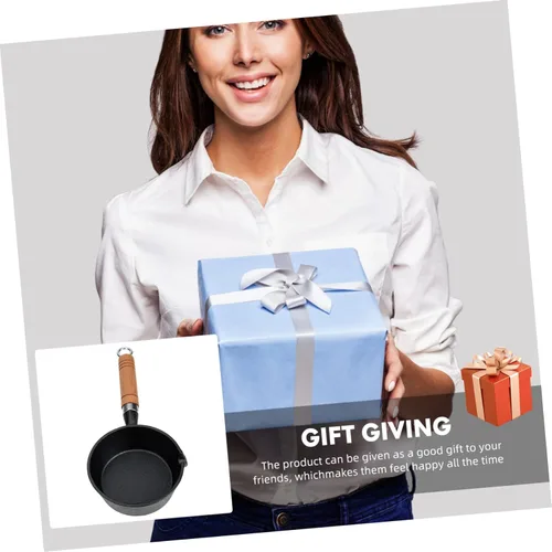 Vista 7 de Luxshiny Olla de salsa de aceite caliente con tapa, sartenes japonesas con tapas, utensilios de cocina pequeños, sartén para huevos japoneses