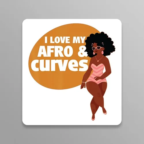 I Love My Afro & Curves |Great Gift Idea|Decal Sticker|2 Pack|5 Inch Stickers|FBAS10871