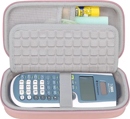 Vista 10 de Canboc Funda de transporte para calculadora científica Texas Instruments TI-30XS/TI-36X Pro MultiView, bolsa de malla para cable, baterías, Negro