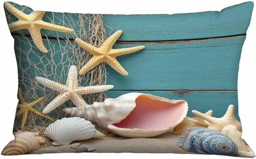 Vista 16 de Mugod Funda de cojín con ancla náutica sobre rayas azules y blancas, funda de almohada decorativa para sofá, cama, silla, 20 x 30 pulgadas