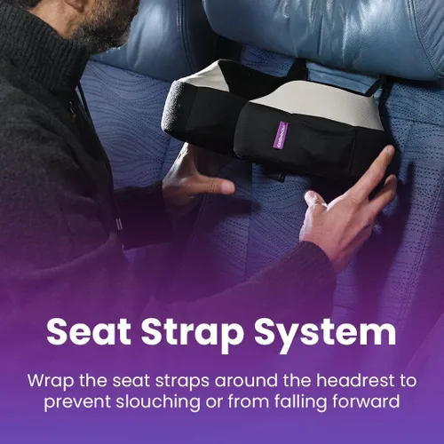 Vista 3 de Cabeau Almohadas de cuello de viaje para aviones – The Neck's Evolution, TNE S3 – Diseño de espuma viscoelástica de apoyo para vuelos de larga