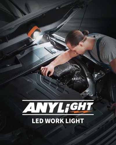 Vista 6 de Luz de trabajo recargable con 4 modos, luz de trabajo magnética de 1200 lm con IP65 impermeable, luces de trabajo LED de batería de 3350 mAh