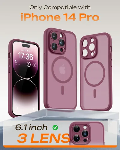 Vista 388 de TOCOL Funda para iPhone 11, compatible con Magsafe, protección completa de cámara, imanes integrados, protección contra caídas, funda translúcida