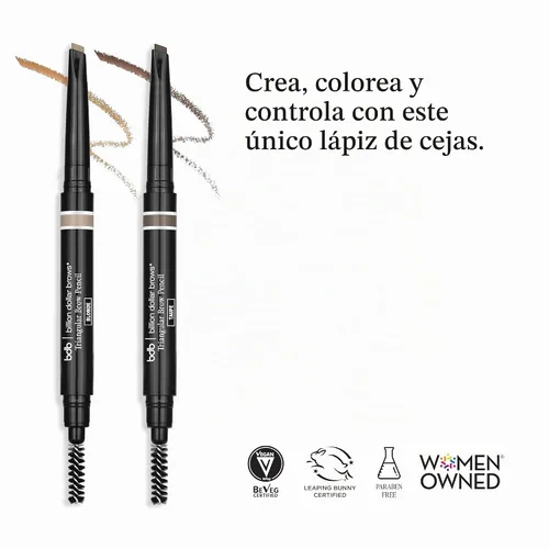 Vista 2 de Billion Dollar Brows Lápiz de cejas triangular retráctil Definición Spoolie Rubio