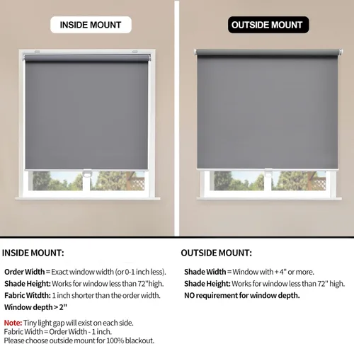 Vista 3 de Sunoff Persianas enrollables opacas sin cordones para ventanas, persianas para oscurecer la habitación, con aislamiento térmico, fáciles