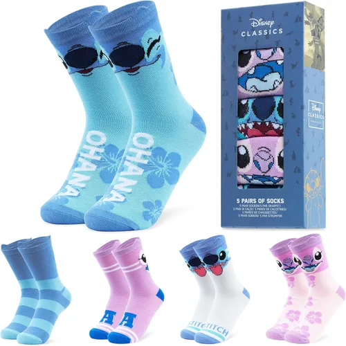 Disney Stitch Socks Women The Mandalorian Mickey Minnie Mouse Princess Eeyore Calf Length Socks for Women