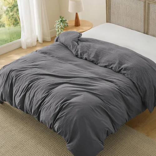 Vista 23 de Bedsure Funda de edredón tamaño Queen – Juego de ropa de cama extra suave prelavada de 3 piezas, incluye 1 funda de edredón de 90 x 90 pulgadas