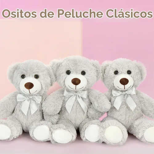 Vista 5 de MaoGoLan - Osos de peluche, paquete de 3 osos de peluche, regalo de cumpleaños o centro de mesa para niñas, 13.5 pulgadas Azul