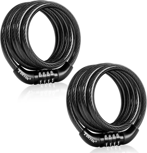 Vista 10 de Cable de bloqueo de bicicleta, accesorios de bicicleta, cerraduras de bicicleta antirrobo, cerradura de cable de combinación para equipos al aire