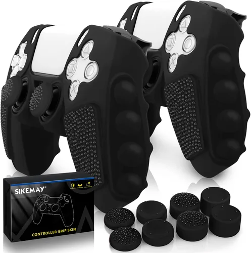 SIKEMAY Anti-Slip PS5 Controller Skin, Soft Thicken Non-Slip Studded Silicone Gel Grip Protective Cover Case for PlayStation 5 Controller Grip, 2