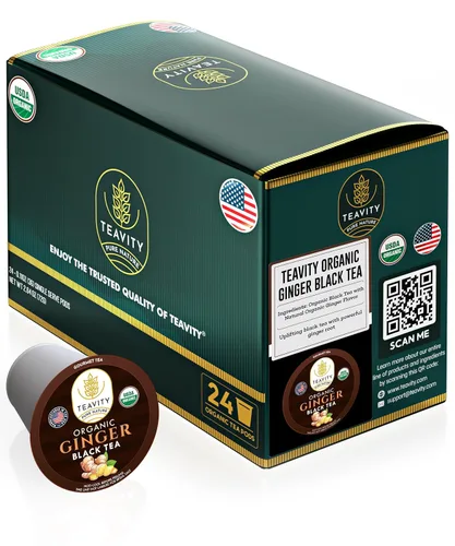 Vista 49 de Teavity - Cápsulas de té orgánico de manzanilla para Keurig - Cápsulas de té descafeinado - Manzanilla agradable (36 cápsulas de té)