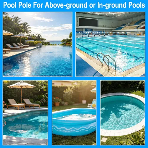 Vista 7 de UPGRADED Pool Pole 15 Foot Telescopic Swimming Pool Poles,Telescopic Pool Cleaning Pole,Adjustable Professional Pole for Skimmer