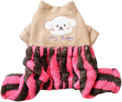 Vista 6 de Sudadera con capucha para perro, pijama de forro polar suave, pantalones de forro polar cálido, traje de Navidad para perros pequeños, disfraz