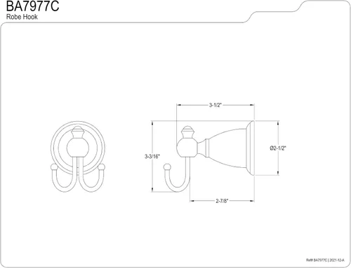 Vista 6 de Kingston Brass BA7977C - Gancho para bata vintage inglés, cromo pulido