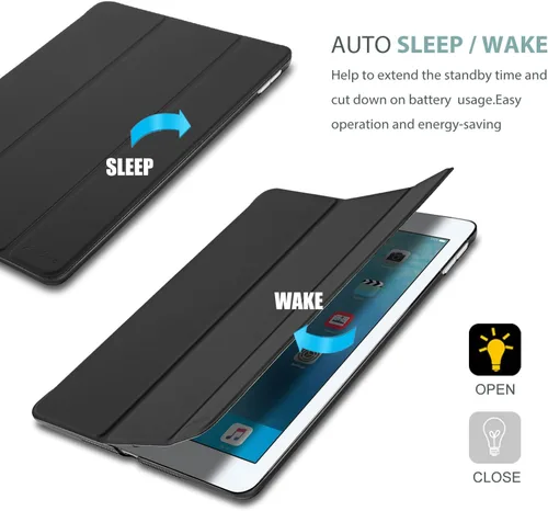 Vista 6 de ProCase Funda Inteligente para iPad Air de 10,5" 3ª Generación 2019 / iPad Pro 2017, Funda Delgada con Soporte con Parte Trasera Translúcida Negro