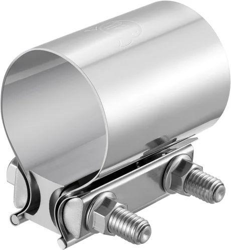 Vista 8 de EVIL ENERGY Abrazadera de Escape de 2.0 Pulgadas, Abrazadera de Banda de Junta a Tope Acoplador de Manguito de Acero Inoxidable para Tuberías