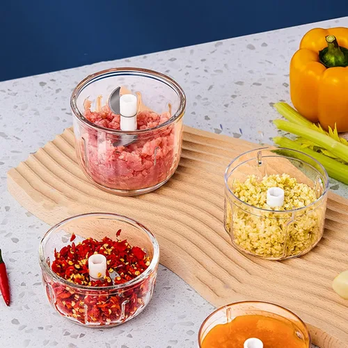 Vista 5 de Mini procesador de alimentos – Potente motor de 10.1 onzas líquidas recargable por USB, mini procesador de alimentos, diseño compacto y eficiente