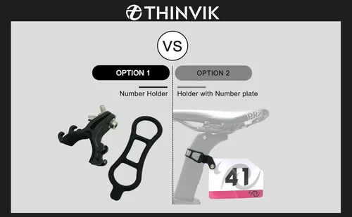 Vista 2 de Thinvik Soporte para matrícula de bicicleta de carrera, soporte de número de ciclismo, liberación rápida con bandas de goma