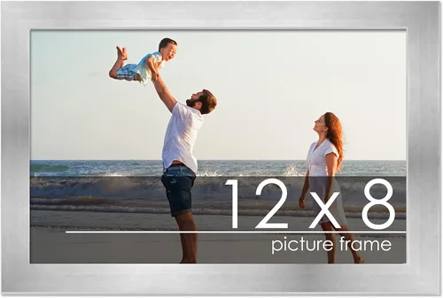 Vista 97 de Marco de madera de peltre plateado de 19 x 25 pulgadas con plexiglás acrílico UV, respaldo de tablero de espuma y accesorios incluidos