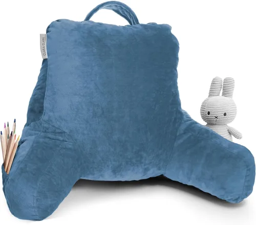 Vista 80 de Clara Clark - Almohada de lectura con espuma viscoelástica triturada, incluye 2 almohadas de soporte para el cuello y la zona lumbar, diseñada