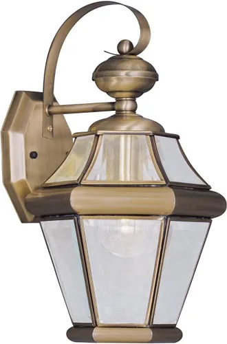 Livex Lighting 2161-01 Georgetown - Farol de pared para exteriores, 1 luz, latón antiguo