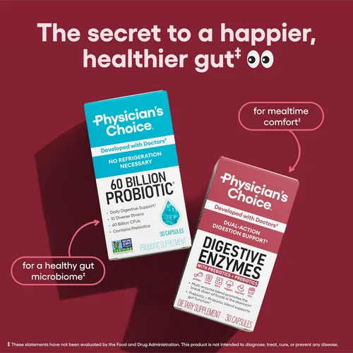 Vista 5 de Physician's CHOICE Enzimas digestivas - Enzimas múltiples, bromelina, prebióticos orgánicos y probióticos para la salud digestiva y la salud