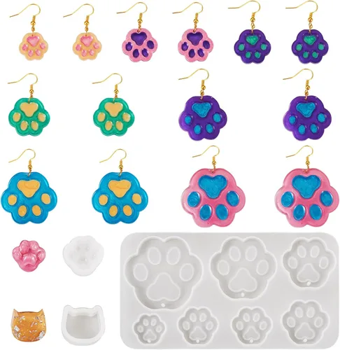 Vista 14 de Craftdady Molde de silicona con gemas de cabujón de 10 cavidades, molde de fundición de resina ovalada para resina epoxi UV, bricolaje