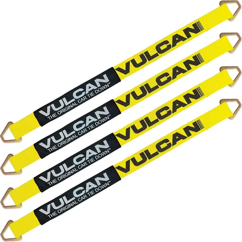 Vista 10 de VULCAN Correas de eje de amarre con almohadilla de desgaste, paquete de 4, amarillo clásico, carga de trabajo segura de 3,300 libras