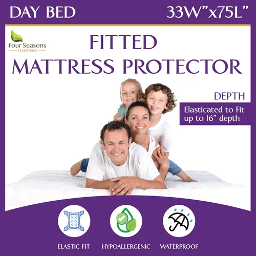 Vista 32 de Protector de colchón impermeable tamaño individual - Estilo sábana ajustable - Cubierta hipoalergénica de calidad premium que protege contra