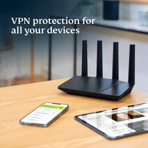 Vista 2 de Aircove Router VPN Wi-Fi 6 para el hogar Protege dispositivos ilimitados Prueba gratuita de ExpressVPN de 30 días