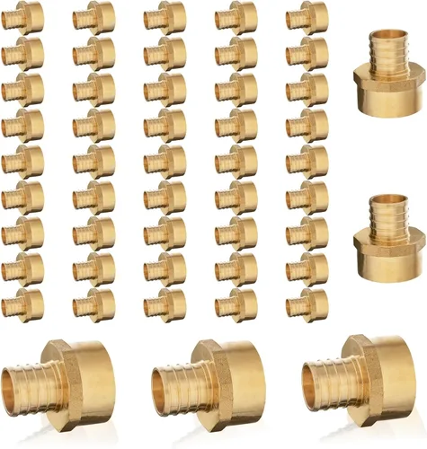 Vista 8 de EFIELD Barb Crimp Pex - Juego de 2 adaptadores de rosca hembra NPT de 3/4 pulgadas x 3/4 pulgadas, accesorios de latón, ASTM F1807 (PEX1807320)