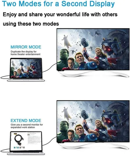 Vista 5 de Cable HDMI a VGA chapado en oro 1080P HDMI macho a VGA macho cable convertidor de video activo (6 pies/5.9 ft)