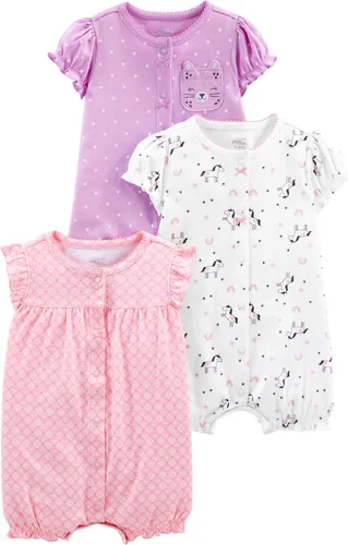 Vista 8 de Simple Joys by Carter's - Paquete de 3 mamelucos Snap-up para bebés niñas