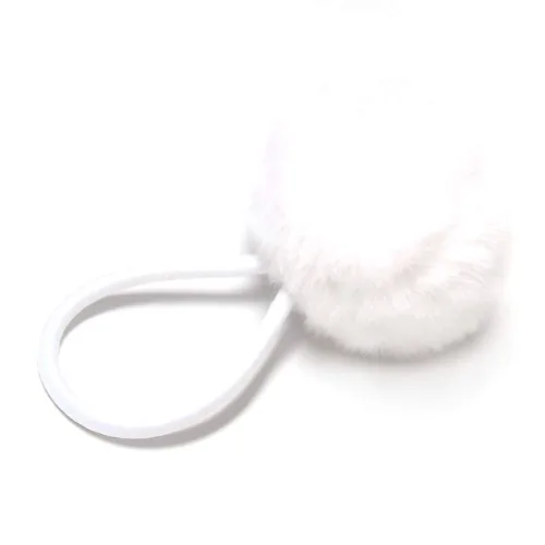 Vista 17 de SUSULU Bandas elásticas de pelo sintético de conejo con pompón para mujer, banda de goma con soporte de cola de caballo de 2.0 in, accesorios 6