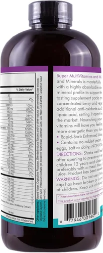 Vista 6 de Life Solutions Super Multivitaminas y Minerales - Vitaminas líquidas de alta potencia Fórmula multivitamínica líquida avanzada para la salud
