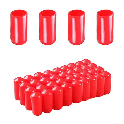 Vista 19 de Aopin Cubierta de tapa de extremo redondo de goma de 3/10 pulgadas (0.295 in), protectores de rosca de tornillo de PVC flexible de tubería Negro