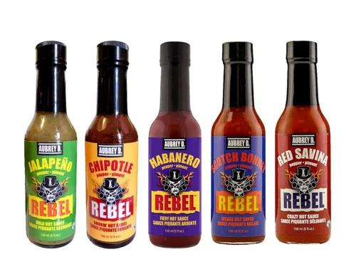 Vista 4 de Aubrey D. Rebel Scotch Bonnet - Salsa picante, sabor a pimienta picante para carne, pescado, pollo y verduras