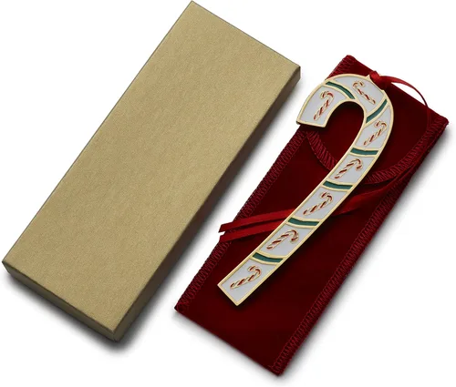 Vista 4 de Wallace 41ª edición - Adorno de bastón de caramelo esmaltado y chapado en oro, multicolor