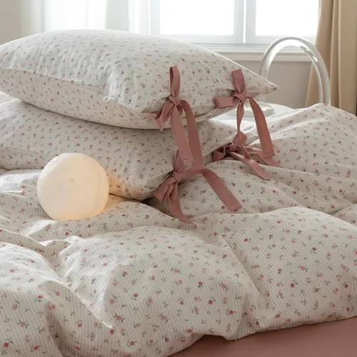 Vista 10 de mixinni Juego de 2 fundas de almohada de microfibra suave de tamaño estándar con bordado floral de color beige, 20 x 26 pulgadas